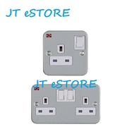 [JT eSTORE] UMS Metal Clad Switched Socket Outlet 13A ( 1 Gang / 2 Gang )