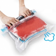 【LZ】 Manually Vacuum Compressed Bag Roll Up Seal Bags Travel Space Saver Storage Bags Clothes Organizer Reusable Packing Sacks 2023