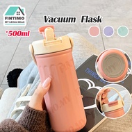 【MY】500ml Flask Tumbler Water Bottle botol air insulated Vacuum Straw Thermal Coffee Tea Thermos Mug