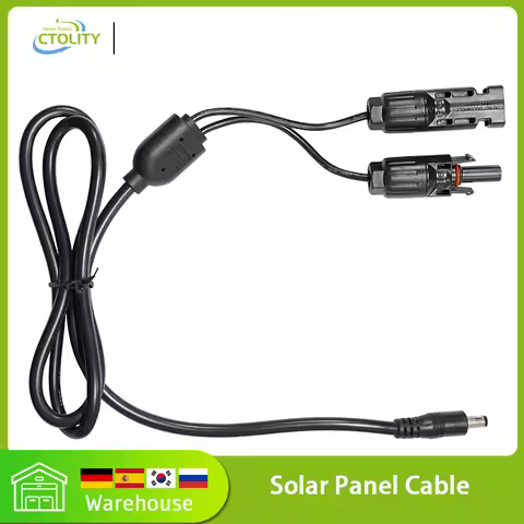 Solar Panel Connector to DC5.5mm*2.1mm Adapter Cable for Ctolity/Jackery/Bluetti Portable Power Stat