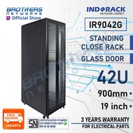 INDORACK CLOSE RACK IR9042G - SERVER RACK 42U 900MM 19 INCH GLASS DOOR