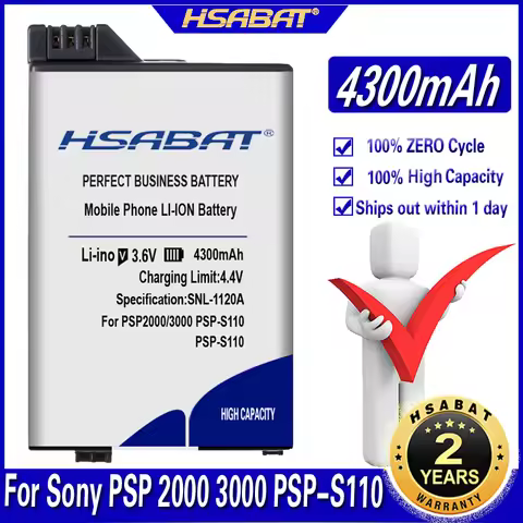HSABAT 4300mAh Battery for Sony PSP2000 PSP3000 PSP 2000 3000 3001 3002 2001 PSP-S110 Gamepad PlaySt