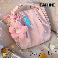 DAPHNE Cute Cloud Makeup Bag, Korean Fashion Floral Cosmetic Bag, Makeup Pouch Pleated Toiletry Bag 