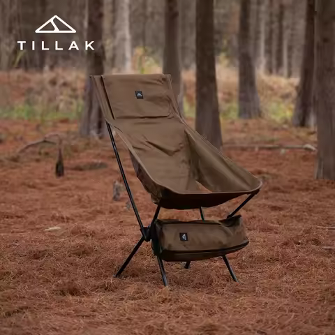 TILLAK High-Back Moon Chair, CORDURA Portable Folding Stool for Outdoor Camping, Fishing, Hiking & C