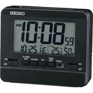 HITAM Seiko DIGITAL Clock QHL086 NEW ALARM TERMOMETER Complete CALENDER QHL086 - Black