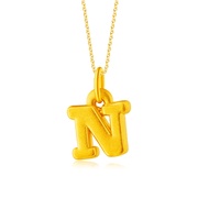 SK Jewellery Alphabet 999 Pure Gold Pendant (N - Z)