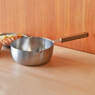 日本FORMLADY 小泉誠 ambai日製木柄18-8不鏽鋼三層底雪平鍋-18cm
