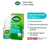 Dung Dịch Nhỏ Mắt Vizulize Vitamin A+E Dry Eyes Eye Drops 10ml - Giúp Giảm Khô Mắt Mỏi Mắt