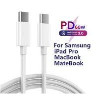 2M 3A Type C to Type C Charger Cable 65W 60W 25W PD Fast Charge Cord for Samsung A24 A34 S20 S21 S22