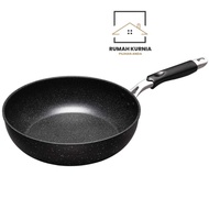 Japan SARA Marble Stone Coating Non-Stick Frying Pan & Wok/ Stir-Fry Pan /Cooker Wok /Kuali Pemasak