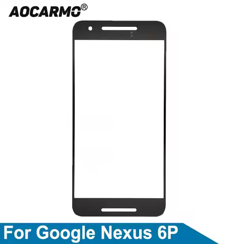 Aocarmo Front Outer Glass Lens Cover Touch Screen Replacement Part Black For Huawei For Google Nexus