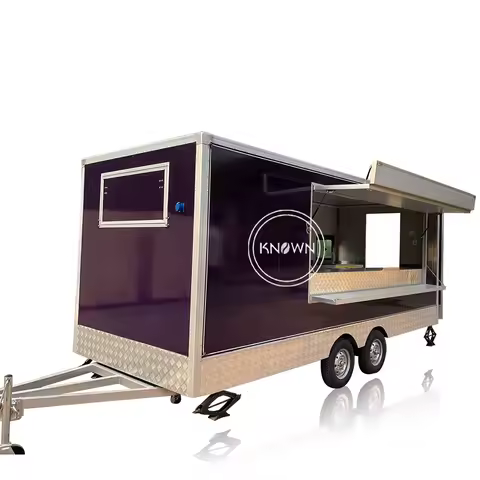 5m Mobile Van Ice Cream Food Truck Vending Kiosk For USA Concession Coffee Food Trailer Hot Dog Food