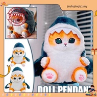 SHARK ATTACK  CAT Cute Cat Plushy Toy Stuffed Animal Doll Pendant Bag X9V1