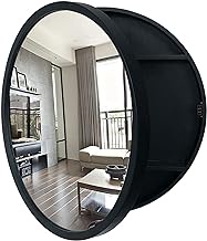 Durx-litecrete ne Cabinet with Mirror, Round Wall Mounted Bathroom Storage Cabinet, with Mirror Door and Hide Shelves (Color : Black, Size : 50cm)