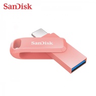 SanDisk【256G】蜜桃橘 Ultra GO USB3.1 TYPE-C 高速雙用OTG 旋轉隨身碟 安卓手機/平板適用（SD-DDC3-PC-256G）