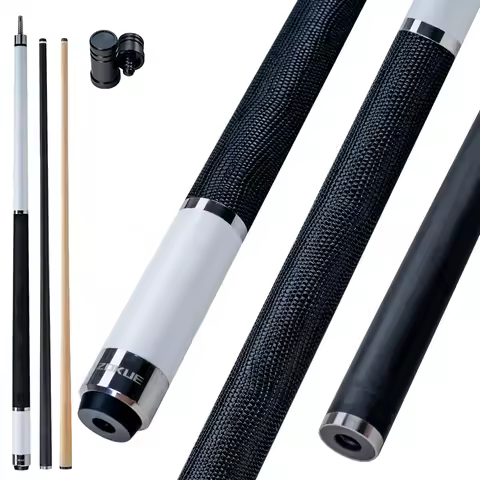 ZOKUE Elite Series Carbon Fiber Pool Cue with 12.5mm Full Carbon Low Deflection Technology Cue Stick
