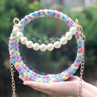 Jade string to decorate handmade bags and bags (1 string, bead size 10mm, length 24 cm)