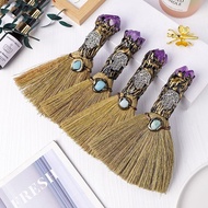 Witch Magic Broom Witch Props Witch Room Decoration Equipment Crystal Stone Bedroom Household Dust R