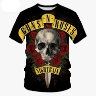 summer New Fashion Guns N' Roses 3D Art Printed T Shirt Men Cool Printed Streetwear