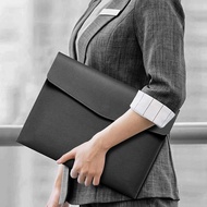 Leather File Bag A4 File Bag File Bag Data Snap Button Business Briefcase Storage Bag Portable Large