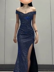 全新Grad din 謝師宴晚禮服 藍色M