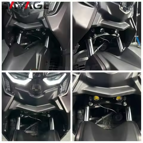 NMAX 155 Motorcycle Headlight LED Fog Lights For Yamaha NMAX 155 Turbo 2025 Dual Color Flasher Farol