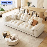 【Free delivery】Nordic Cream Style Leather Cloud Modern Minimalist Living Room Sofa