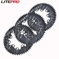 Litepro MTB Road Bike Double Oval Chain Ring BCD 110 130mm 54 56 58T Bicycle Chainwheel Crankset