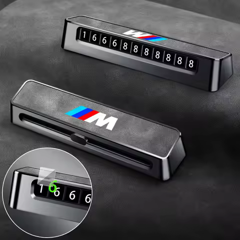 Suede Car Phone Number Card Temporary Parking Card Plate Telephone Number For BMW M E34 E36 E60 E90 
