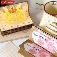 CRAFTSERIES 3D Music Light Birthday Card Creative Pop Up Cake Lucky Money Red Envelope Greeting Card