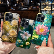 Luxury flower glass case for iPhone 17 16 15 14 13 12 11 8 7 6 6s 6p 7p 8p Pro Max XR