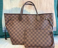LV neverfull 棋盤格tote full set
