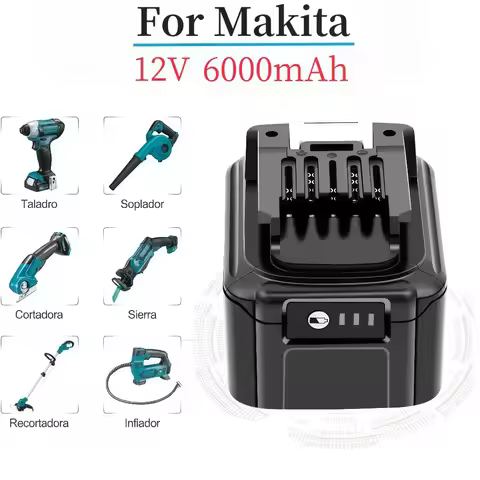 12V Lithium Battery 6Ah Rechargeable Replacement for Makita BL1021B BL1041B BL1040 BL1016 BL1015 BL1