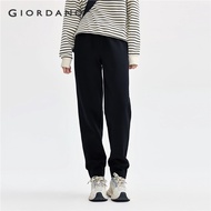 GIORDANO Women Joggers Drawstring Elastic Waist Joggers Solid Color Ankle Length Simple Basic Fashio