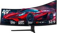 BRAND NEW Gawfolk 49 Inch Curved Gaming Monitor,1500R PC Screen 120hz DQHD 5120x1440, Computer Scree