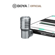 BOYA BY-P4 3.5mm TRRS 90° Tilt Head Condenser Microphone Omnidirectional Mini Mic for Smartphones Laptop Tablet