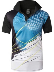 1件男裝運動polo衫,適用於馬球、網球、高爾夫、保齡球等運動 - 快乾運動服