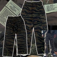 กางเกงทหาร Vintage Tiger Stripe Camo Cargo Pants Military Combat Trousers Made in USA กางเกงขายาว กา