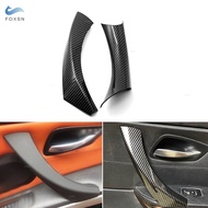 Car Styling ABS Carbon Fiber Texture Interior Door Panel Grab Handle Armrest Protective Cover For BMW 3 Series E90 E91 2
