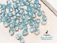 印度輕珠寶手工珠．天然馬達加斯加高透藍磷灰石光面扁水滴珠【F3377.F3378】水滴珠手作飾品《晶格格的多寶格》