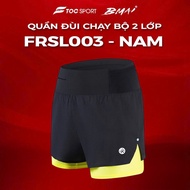 BMAI Pants | BMAI 2-layer runningShorts FRSL003 - Men - Black with gold lining