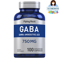 GABA (Gamma-Aminobutyric Acid) 750 mg 100 Quick Release Capsules
