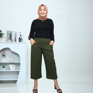 QUTBY- CELANA KULOT WANITA KOREAN CROP / CELANA KULOT CROPED KOREAN BAHAN KATUN TWILL TEBAL