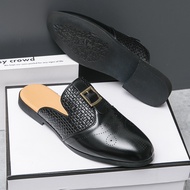 EIFAK รองเท้าหนังผญ Penny Loafer Mules for Men  Leather Shoes  รองเท้าเปิดส้นชาย หนัง รองเท้าหนังแท้