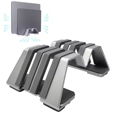Vertical Laptop Stand Aluminum, Laptop Stand Holder with Adjustable Dock(9mm-27mm), Support for Macb