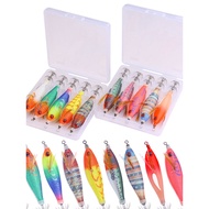 duel ez slim 80mm cumi memegang cumi umpan New Luminous Horizontal Wooden Shrimp Set Horizontal Lure
