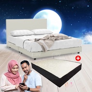 [ FREE 1 X RM99 KING KOIL PILLOW ]  Snowy Divan Bed with 4-Inch HD Natural Foam Firm Mattress (Bed + Mattress Set) Tilam
