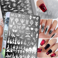 Nail Art Stamping Plate, Flame Pattern Stamping Plate For Nail Decoration, Nail Polish Stamping Temp