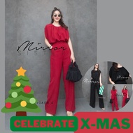 นางแบบใส่ชุดขาย) (ธีม X-Mas) V2 XM Smart GirL Look in Set ชุดเซ็ต เซ็ต2ชิ้น เสื้อกางเกงดีเทลเก๋ คอจั