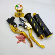 Handle sisik stelan cnc beat+ Handgrip domino segitiga bintik+Jalu stang cnc lancip+ stempel kaca/ta